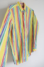 Ralph Lauren Classic Fit Vintage 90's Rainbow Striped Button Down Shirt | 14 1/2-S