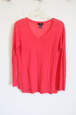 Gap Pink V-Neck Thin Sweater | XS