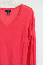 Gap Pink V-Neck Thin Sweater | XS