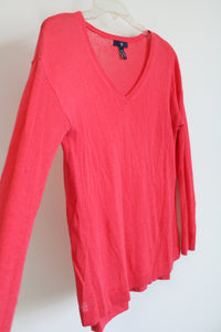 Gap Pink V-Neck Thin Sweater | XS