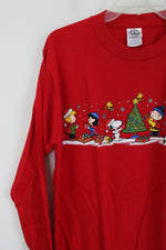 Delta Pr-Weight Red Christmas Charlie Brown Long Sleeved Tee | M