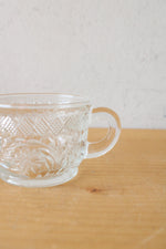 Smith Glass Floral & Diamond Patterned Clear Glass Punch Bowl & Mug Set Of 14