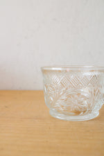 Smith Glass Floral & Diamond Patterned Clear Glass Punch Bowl & Mug Set Of 14