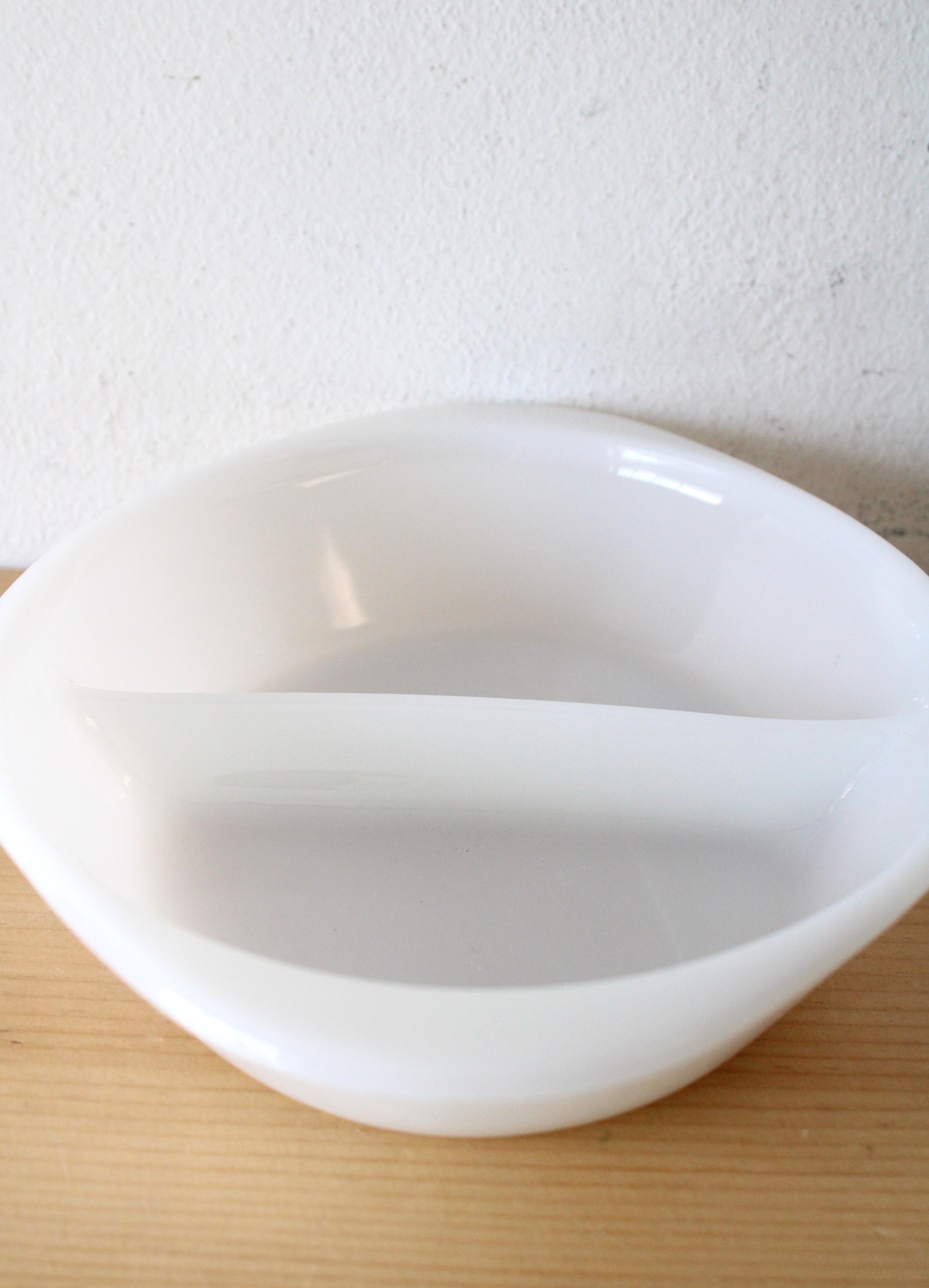 Glasbake Milk Glass Divided Serving Dish