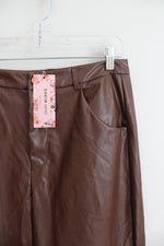 NEW Shein Mod Brown Faux Leather Pants | 8/10