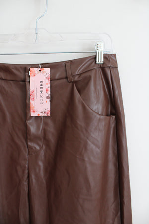 NEW Shein Mod Brown Faux Leather Pants | 8/10