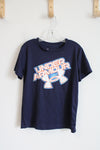 Under Armour Blue & Orange Logo Navy Athletic Shirt | Youth 7