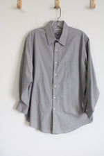 Van Heusen Poplin Gray Fitted Button Down Shirt | 16 1/2 32-33