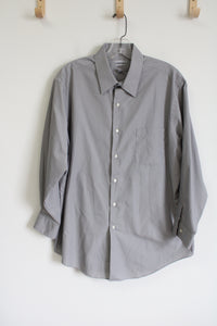 Van Heusen Poplin Gray Fitted Button Down Shirt | 16 1/2 32-33