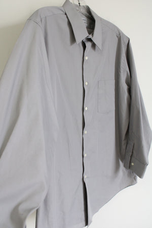 Van Heusen Poplin Gray Fitted Button Down Shirt | 16 1/2 32-33