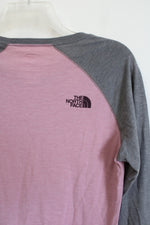 The North Face Pink Gray Logo Baseball Tee | S