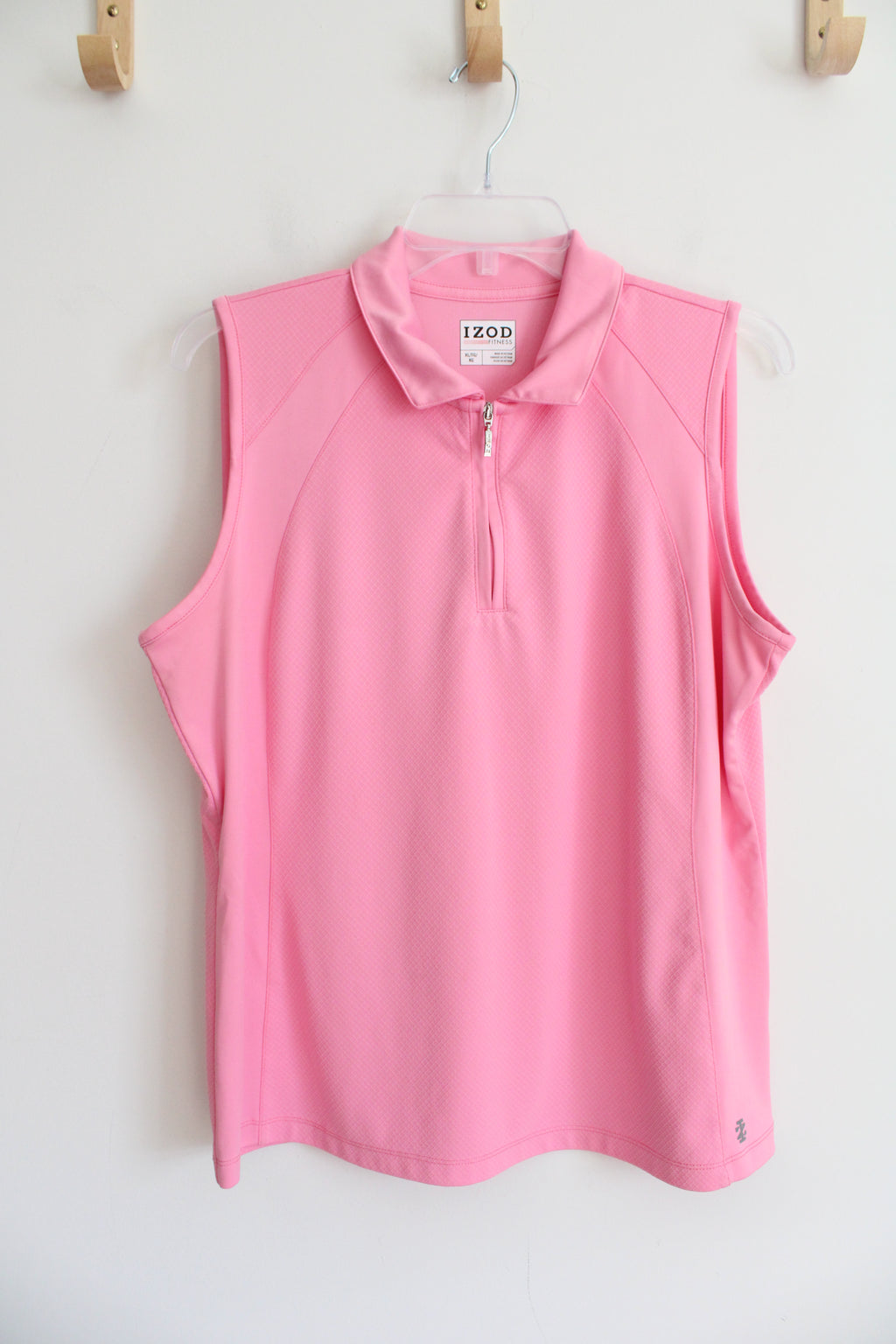 Izod Fitness Pink Quarter Zip Athletic Tank | XL