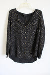 NEW Attention Black Gold Speckled Blouse | XL