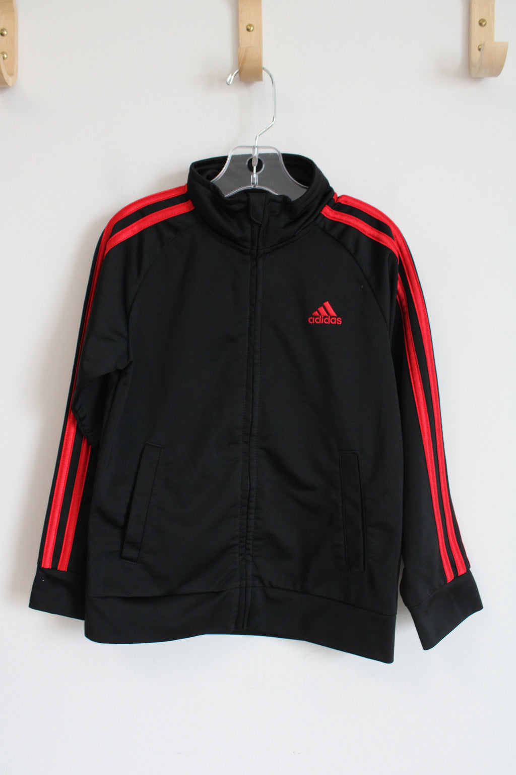 Adidas Black & Red Zip-Up Jacket | Youth 6