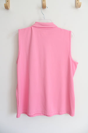 Izod Fitness Pink Quarter Zip Athletic Tank | XL