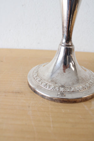 Etched 9" Silver Candlestick