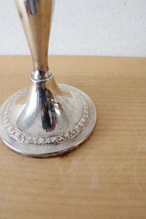 Etched 9" Silver Candlestick