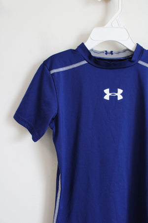 Under Armour Blue & White Rash Guard Shirt | Youth S (7/8)