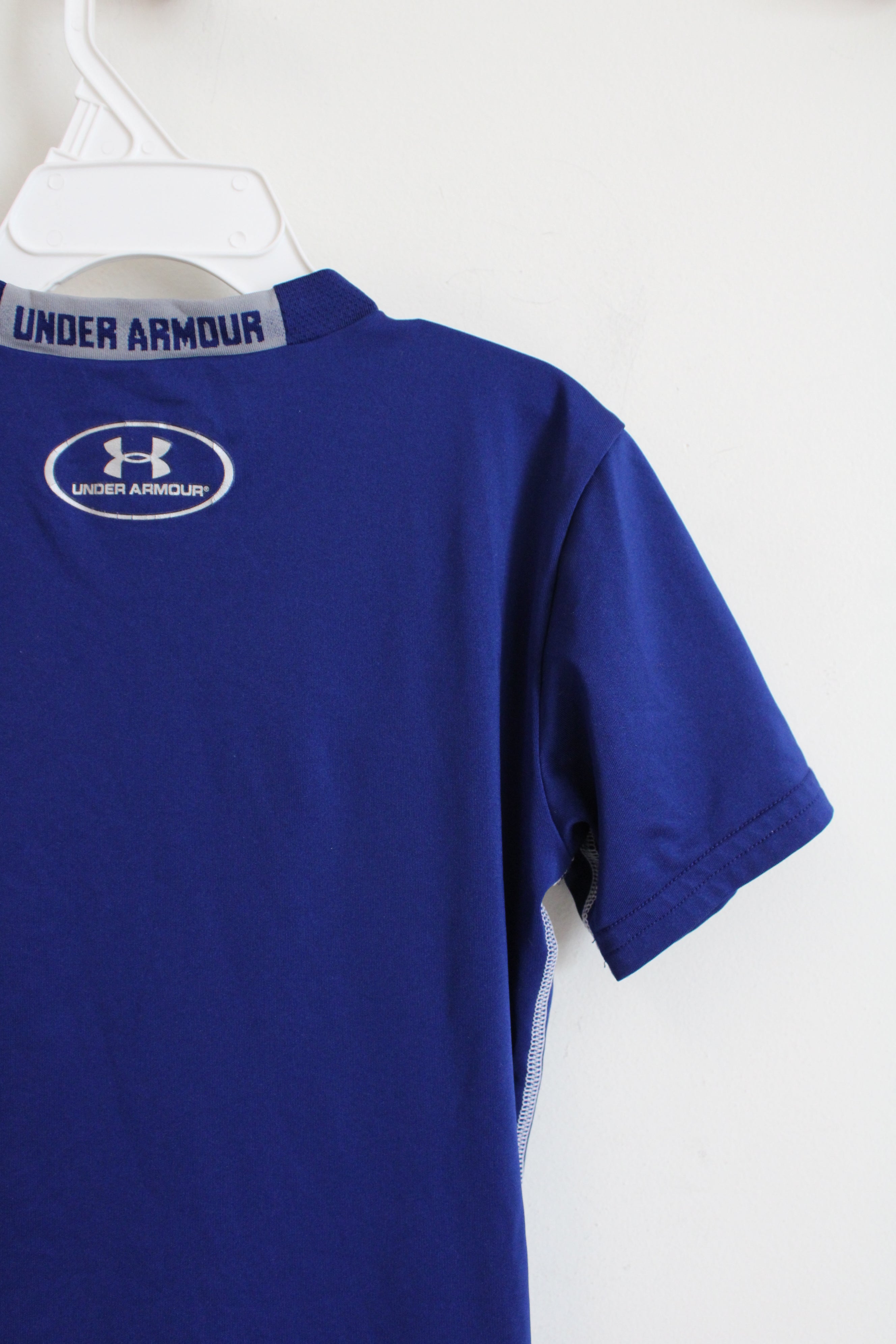 Under Armour Blue & White Rash Guard Shirt | Youth S (7/8)