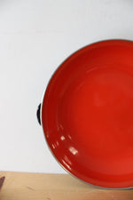 Vintage Yugoslavia 25 Red Enamelware Handled Dish