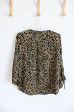 Michael Kors Black & Gold Chain Patterned Top | M