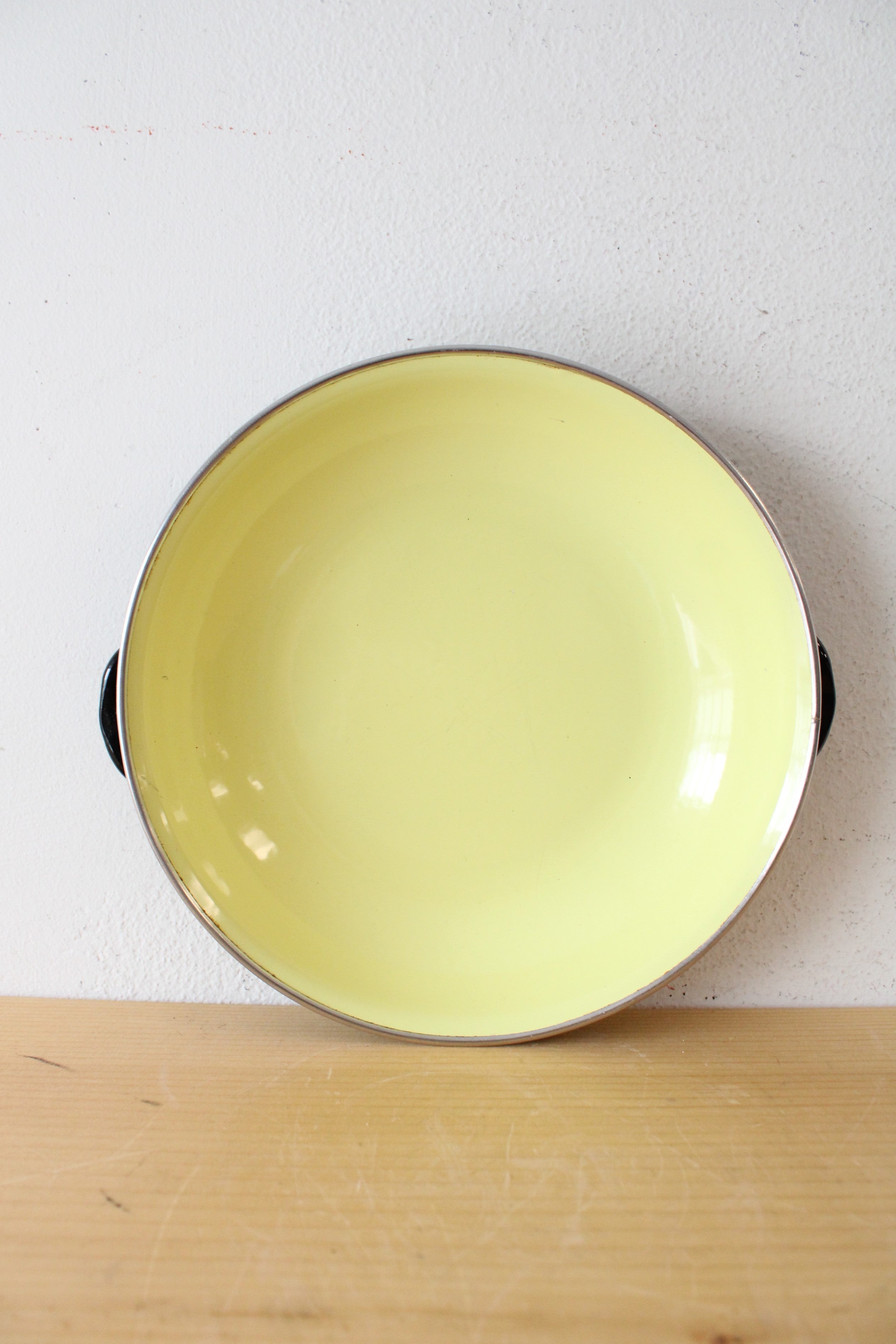 Vintage Yugoslavia 20 Yellow Enamelware Handled Dish