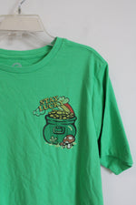 NEW Wonder Nation Husky Stay Lucky Green Shirt | Youth XL (14/16)