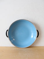 Vintage Yugoslavia 15 Blue Enamelware Handled Dish