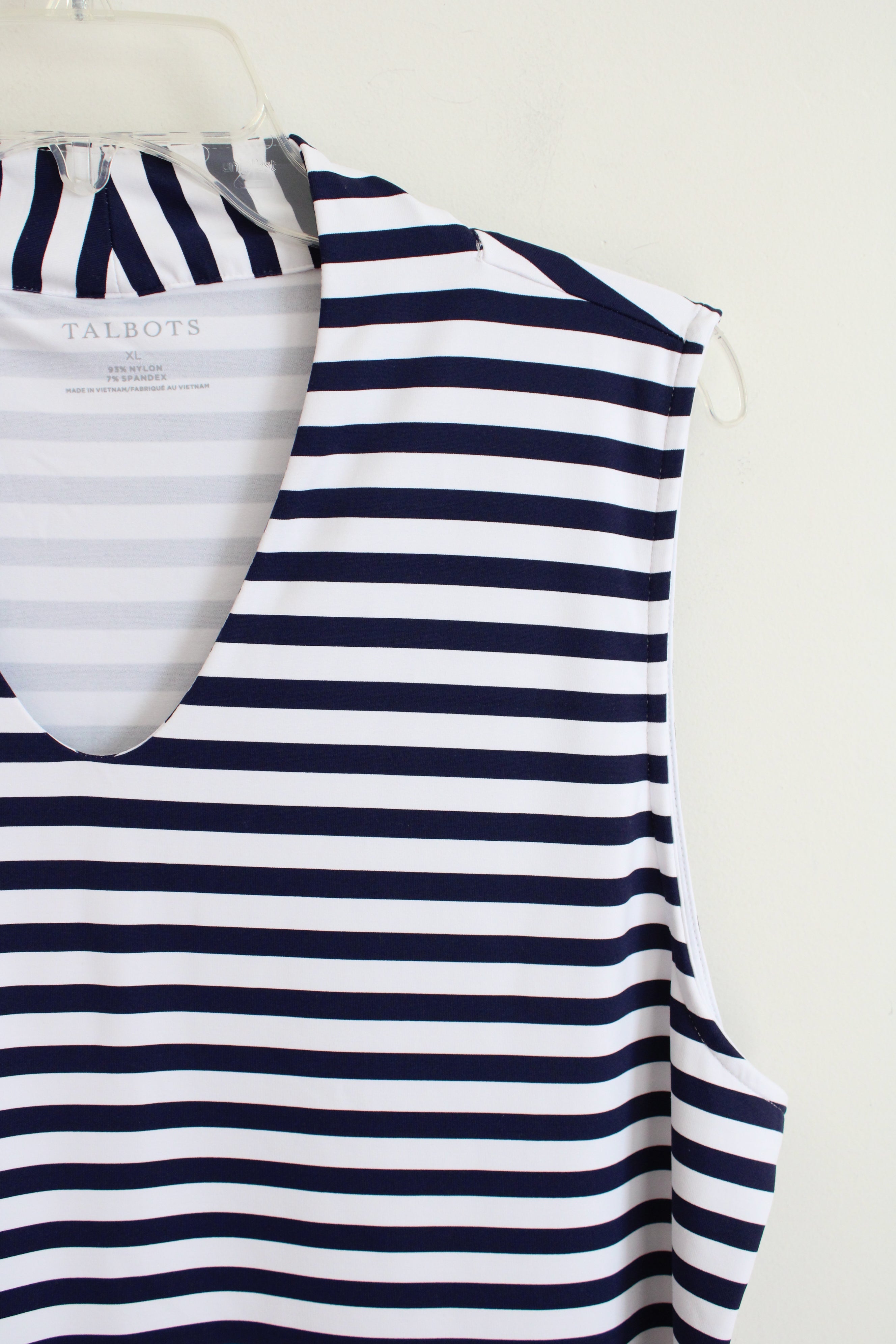 Talbots Navy & White Striped Tank | XL