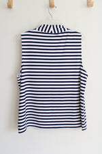 Talbots Navy & White Striped Tank | XL