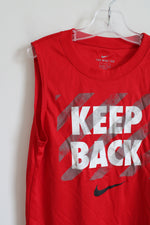 Nike Keep Back Red Muscle Tank | Youth 6/7