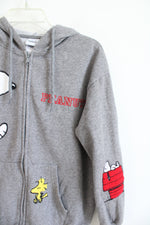 Peanuts Gray Embroidered Full Zip Jacket | S