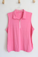 Talbots Pink Quarter Zip Tank Top | XL