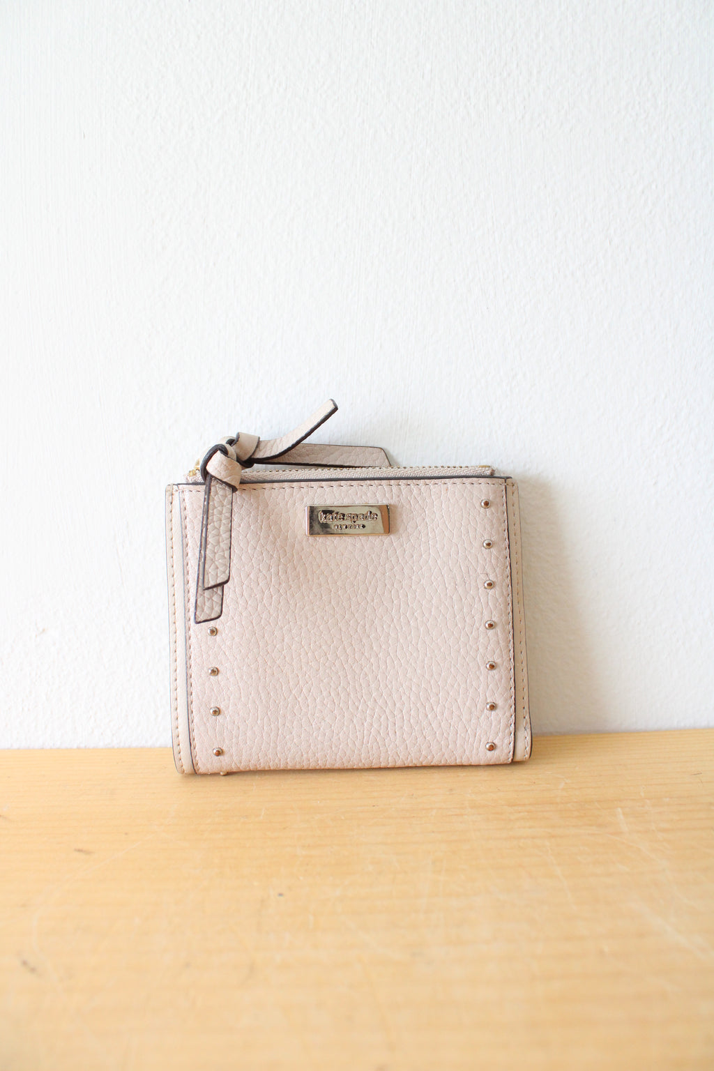 Kate Spade Malea West Street Light Pink Pebble Leather Double Zip Wallet