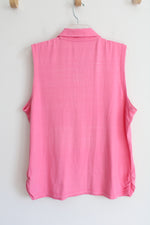 Talbots Pink Quarter Zip Tank Top | XL