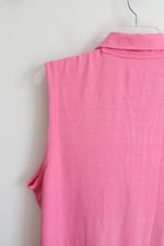 Talbots Pink Quarter Zip Tank Top | XL