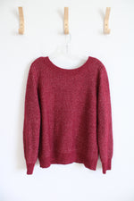 LOFT Red Shimmer Sweater | XL