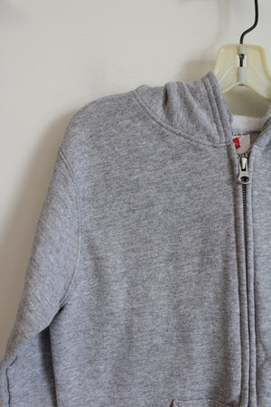 Hanes Light Gray Zip-Up Hoodie | Youth M (10/12)