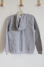 Hanes Light Gray Zip-Up Hoodie | Youth M (10/12)