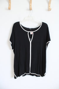 NEW Cable & Gauge Black & White Edged Top | 2X