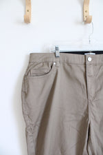 Catherines Sateen Stretch Brown Pants | 22W