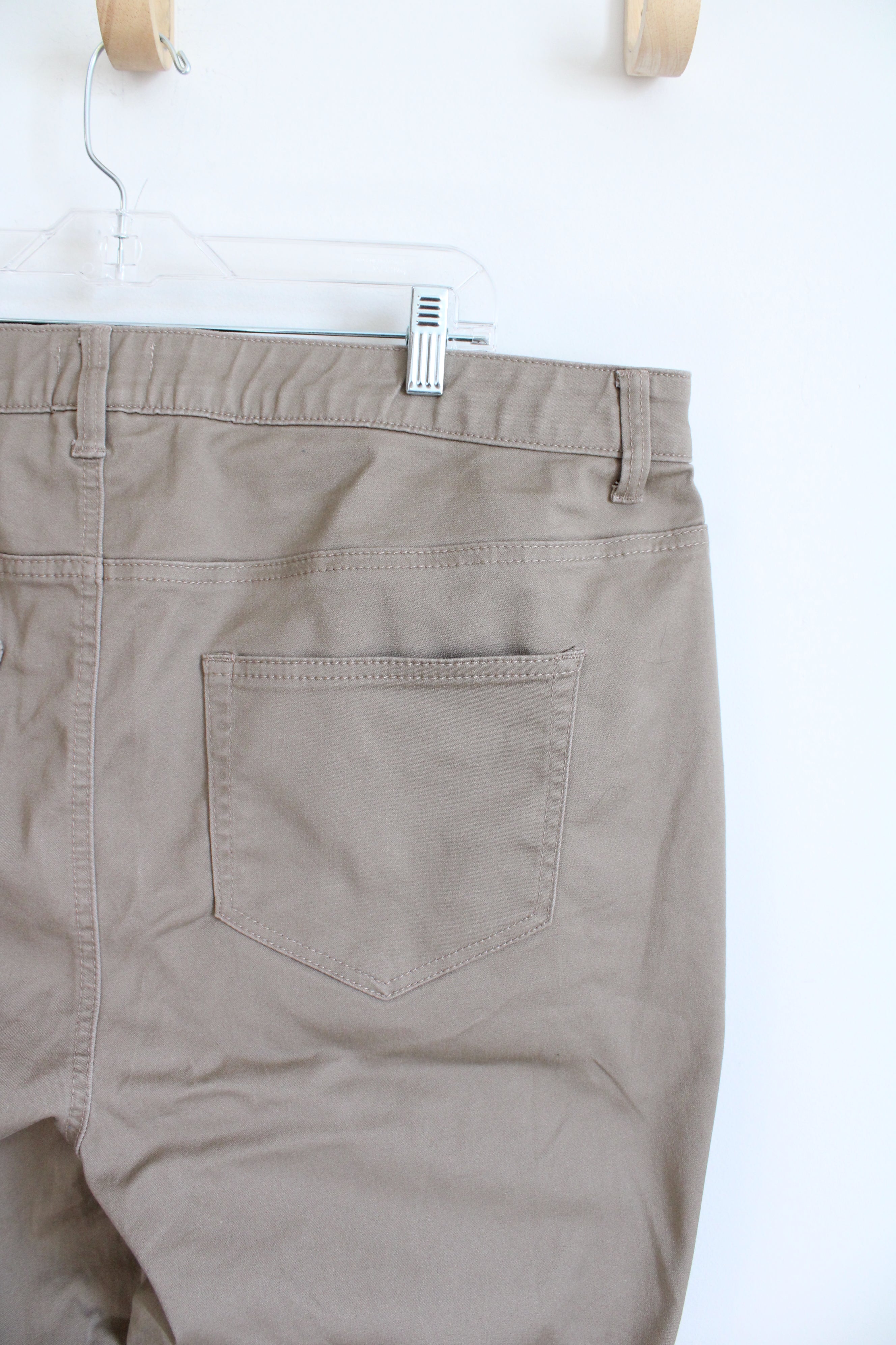 Catherines Sateen Stretch Brown Pants | 22W