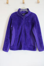 CB Purple Fuzzy Zip Up Jacket | L