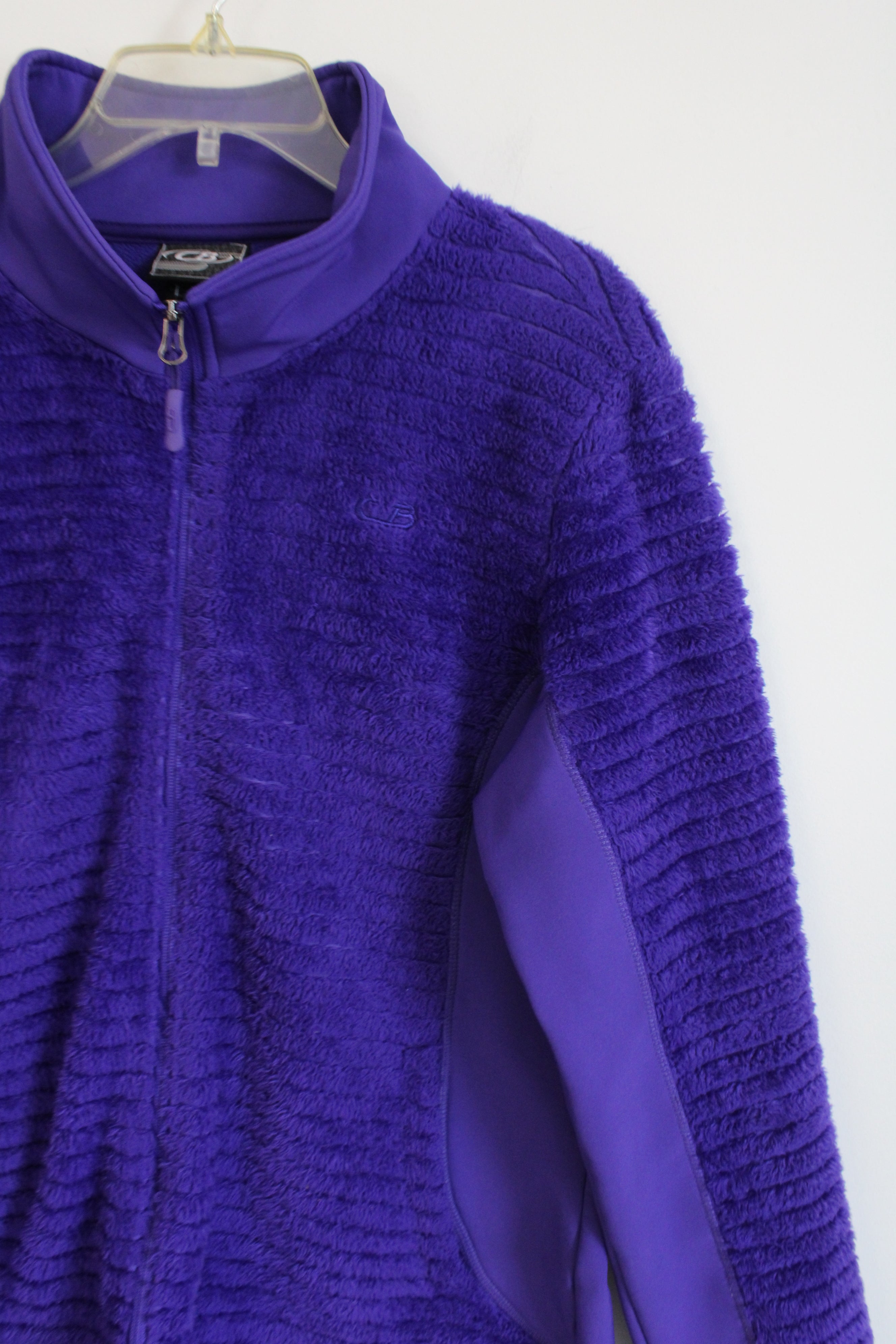 CB Purple Fuzzy Zip Up Jacket | L