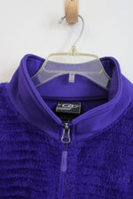 CB Purple Fuzzy Zip Up Jacket | L