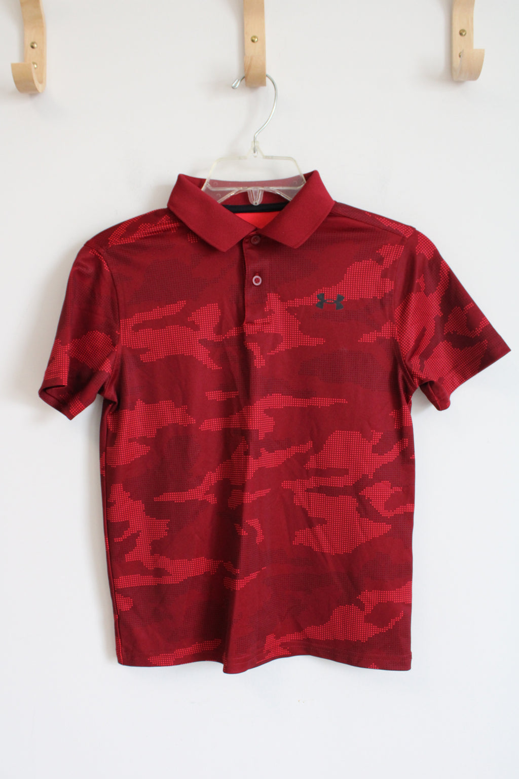 Under Armour Red Patterned Polo Shirt | Youth M (10/12)