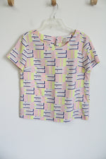 J.Crew Pink Blue Yellow Blouse | S