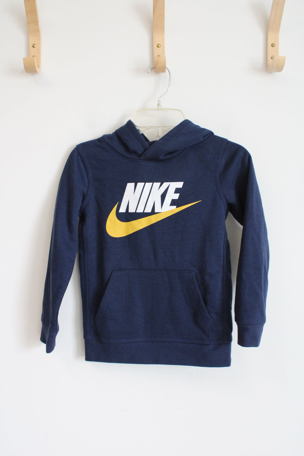 Nike Navy & Yellow Logo Hoodie | Youth M (6)