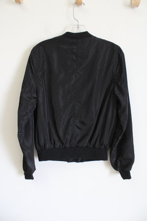 Love Tree Black Bomber Style Jacket | M