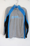 Izod Perform Gray Blue & Black Quarter Zip Sweatshirt | Youth L (14/16)